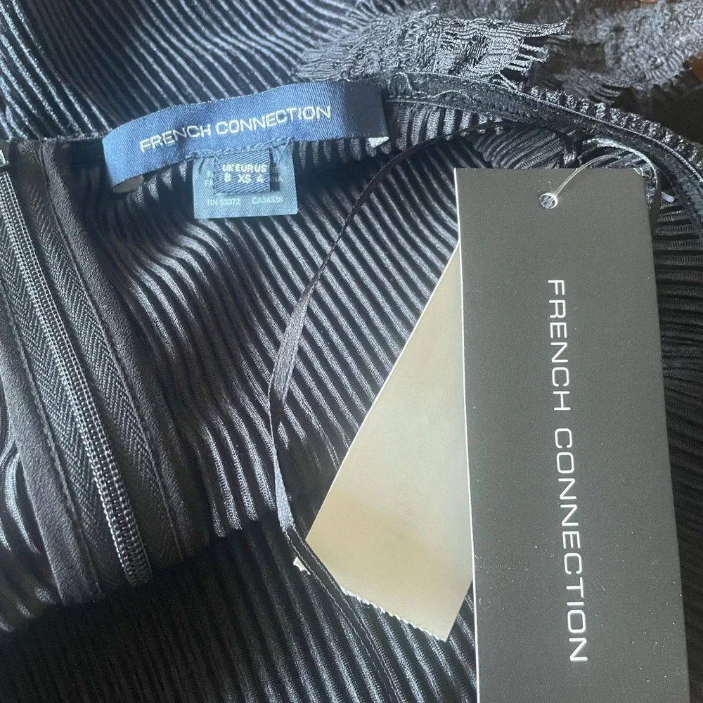 $148 French Connection Women's Black Sarelle Ottoman Lace Cocktail Dress Size 4 - Picture 11 of 15